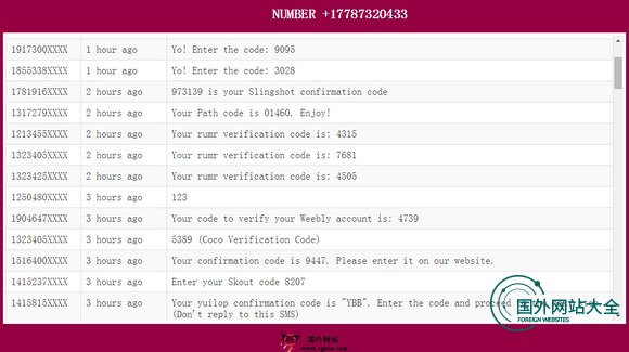 ReceiveSMS:在线手机短信接收工具 ReceiveSMS:在线手机短信接收工具