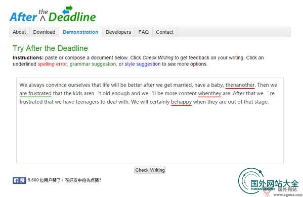PolishMyWriting:在线语法错误查询网