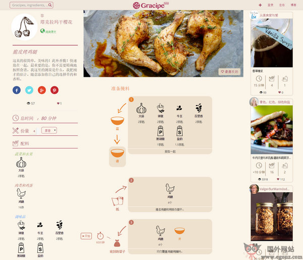 Gracipe:图形化食谱烹饪教学网