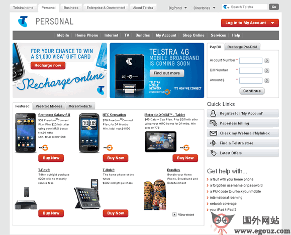 telstra澳洲电信官方网站