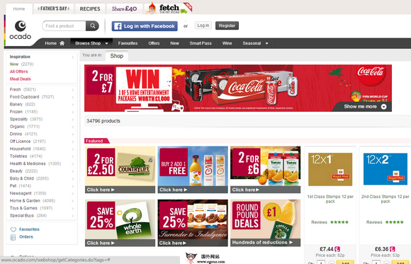 oCado:英国农副产品B2C零售平台