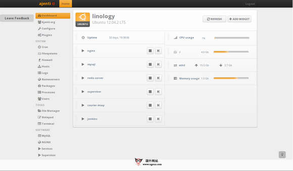 aJenTi:免费开源Linux服务器控制面板系统 aJenTi:免费开源Linux服务器控制面板系统