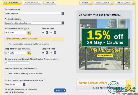 RyanAir:爱尔兰瑞安航空官方网站