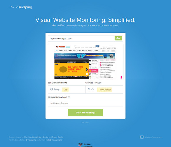 VisualPing:在线网站动态更新提醒工具