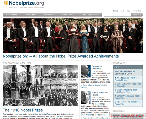 Nobelprize:诺贝尔官方