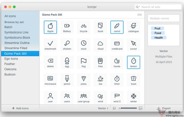 IconJar:图标素材管理工具
