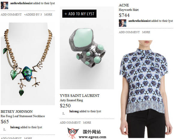 Lyst:社会化购物及商品书签网